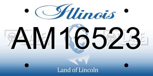 AM16523 Illinois License Plate