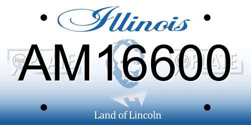 AM16600 Illinois License Plate