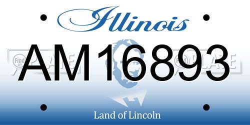AM16893 Illinois License Plate