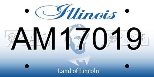 AM17019 Illinois License Plate