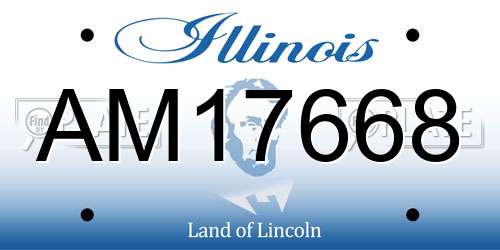 AM17668 Illinois License Plate