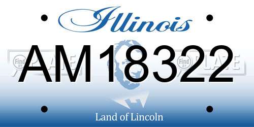 AM18322 Illinois License Plate