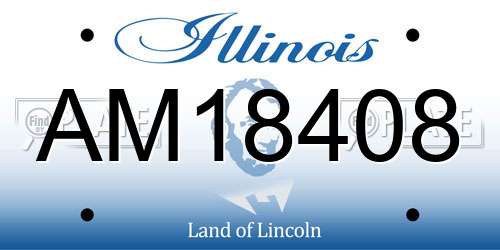 AM18408 Illinois License Plate