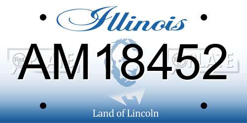 AM18452 Illinois License Plate