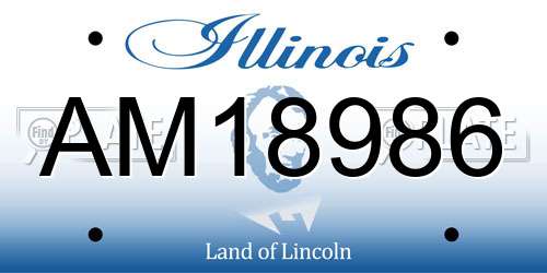 AM18986 Illinois License Plate