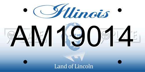 AM19014 Illinois License Plate