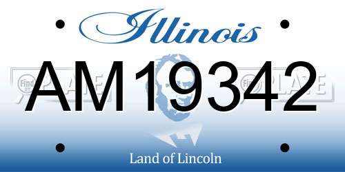 AM19342 Illinois License Plate