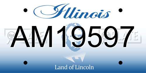 AM19597 Illinois License Plate