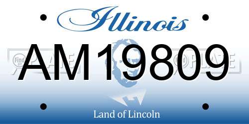 AM19809 Illinois License Plate