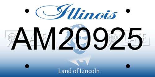 AM20925 Illinois License Plate