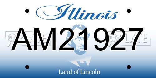AM21927 Illinois License Plate