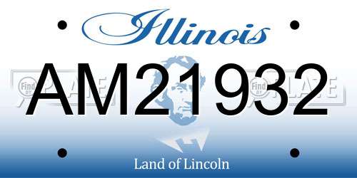 AM21932 Illinois License Plate