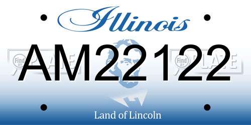 AM22122 Illinois License Plate