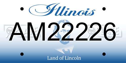 AM22226 Illinois License Plate