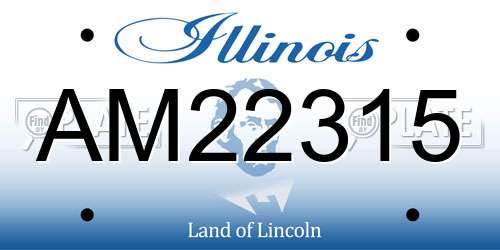 AM22315 Illinois License Plate