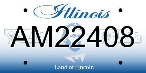 AM22408 Illinois License Plate