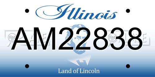 AM22838 Illinois License Plate