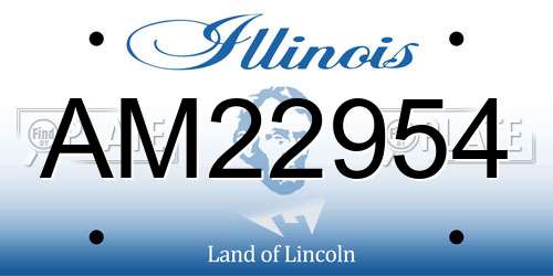 AM22954 Illinois License Plate