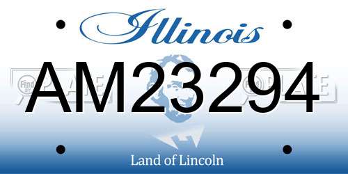 AM23294 Illinois License Plate