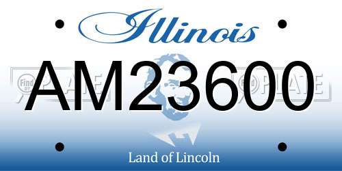 AM23600 Illinois License Plate