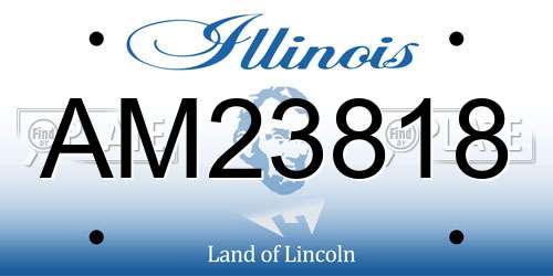 AM23818 Illinois License Plate