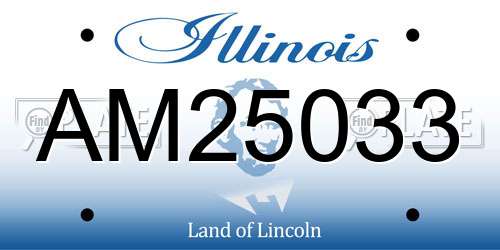 AM25033 Illinois License Plate
