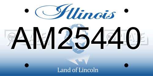 AM25440 Illinois License Plate