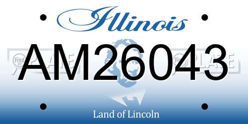 AM26043 Illinois License Plate