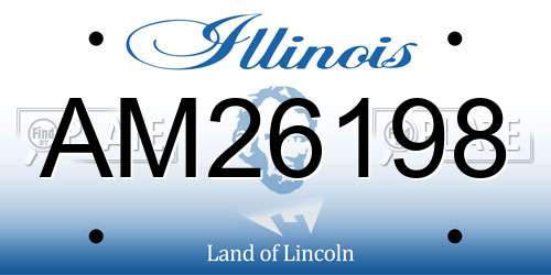 AM26198 Illinois License Plate