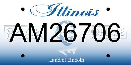 AM26706 Illinois License Plate