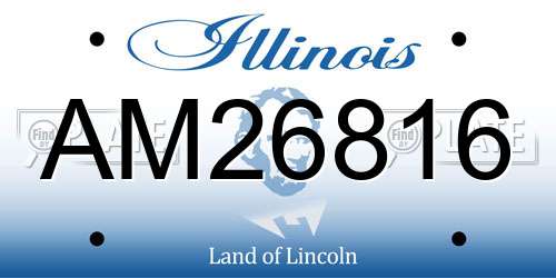 AM26816 Illinois License Plate