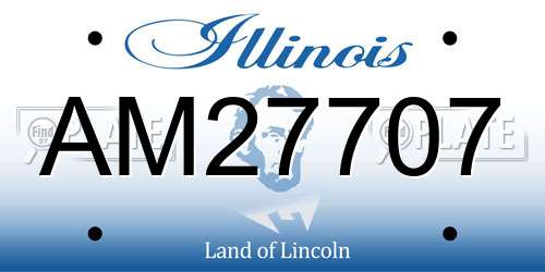 AM27707 Illinois License Plate