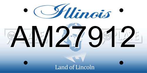 AM27912 Illinois License Plate