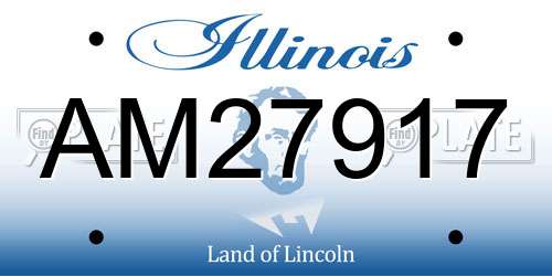 AM27917 Illinois License Plate