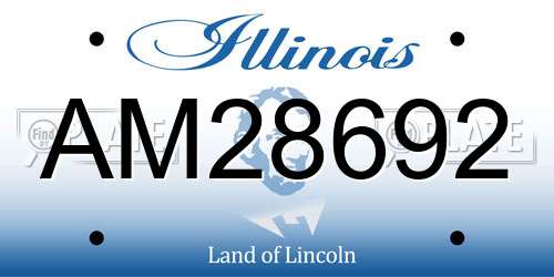 AM28692 Illinois License Plate