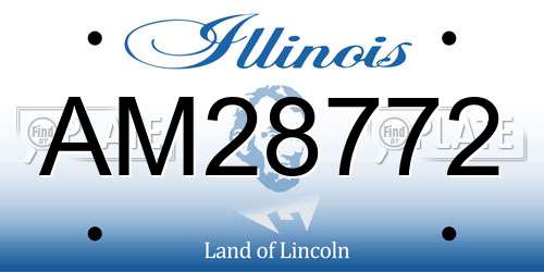 AM28772 Illinois License Plate