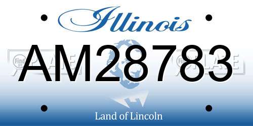 AM28783 Illinois License Plate