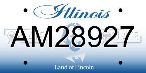 AM28927 Illinois License Plate