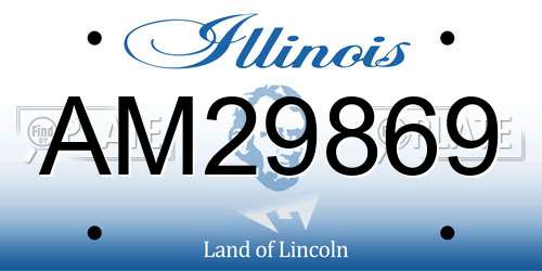 AM29869 Illinois License Plate