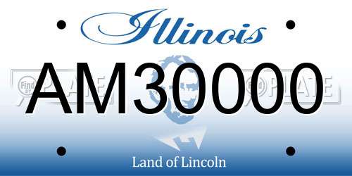AM30000 Illinois License Plate