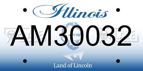 AM30032 Illinois License Plate