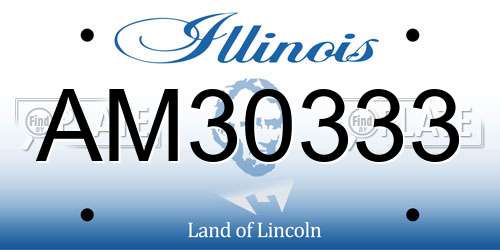 AM30333 Illinois License Plate