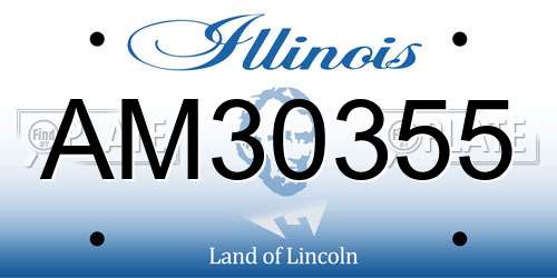 AM30355 Illinois License Plate