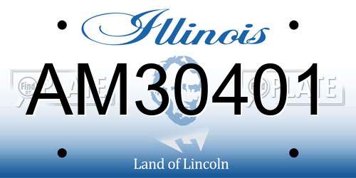 AM30401 Illinois License Plate