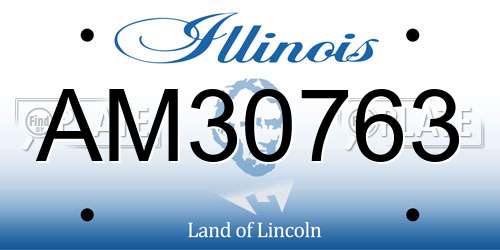 AM30763 Illinois License Plate