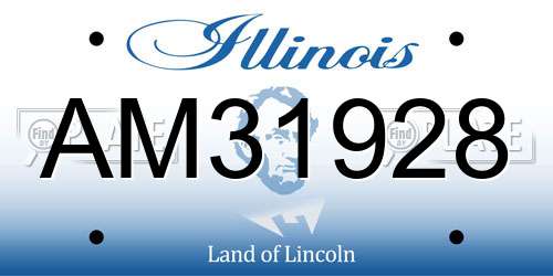 AM31928 Illinois License Plate