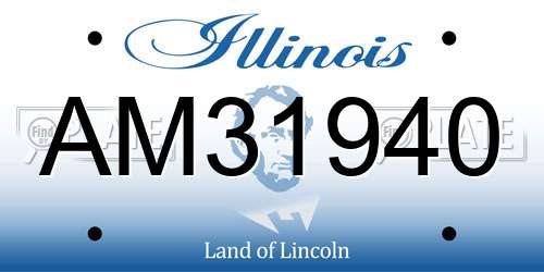 AM31940 Illinois License Plate