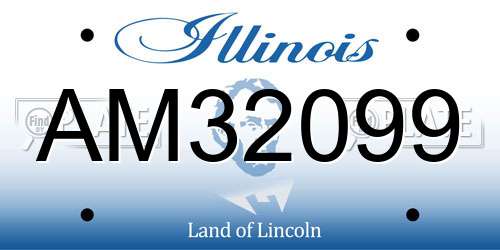 AM32099 Illinois License Plate