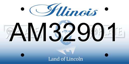 AM32901 Illinois License Plate