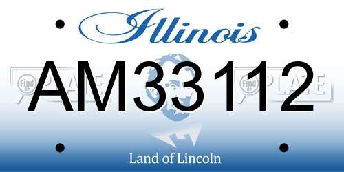 AM33112 Illinois License Plate